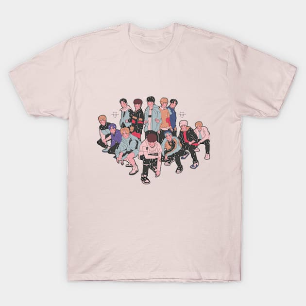 TREASURE Kpop art illustration diamond YG T-Shirt by nanaminhae